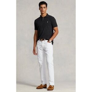 Polo Ralph Lauren Custom Slim Fit Heathered Charcoal Gray‎ Polo Shirt Mens L